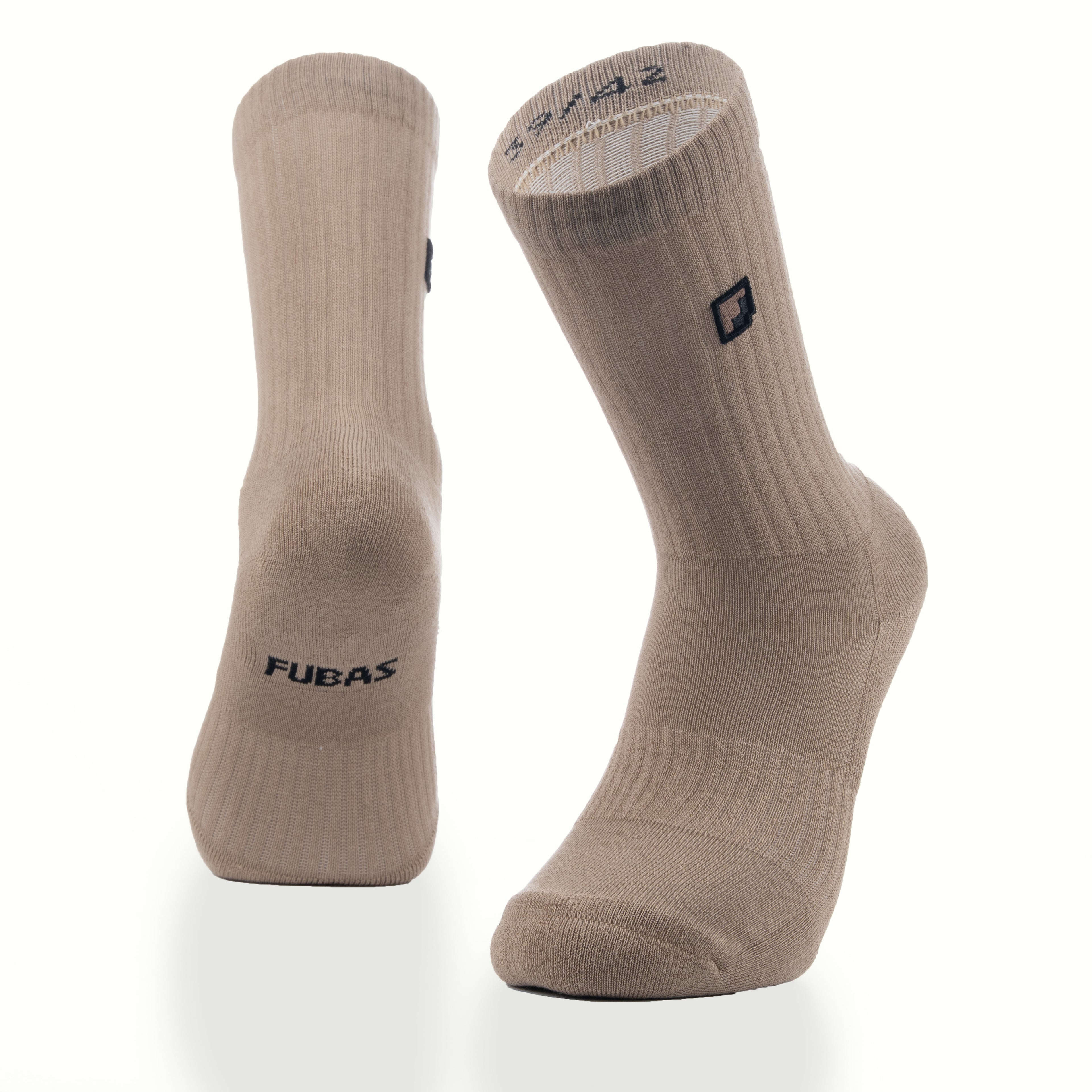 Nakışlı crew çorap - bej renk seçeneği
