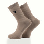 Erkek ve kadın için nakışlı, bej, uzun spor çorap