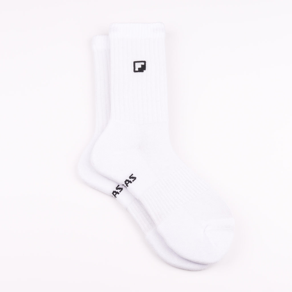 Beyaz spor çorap - havlu taban darbe emici destek