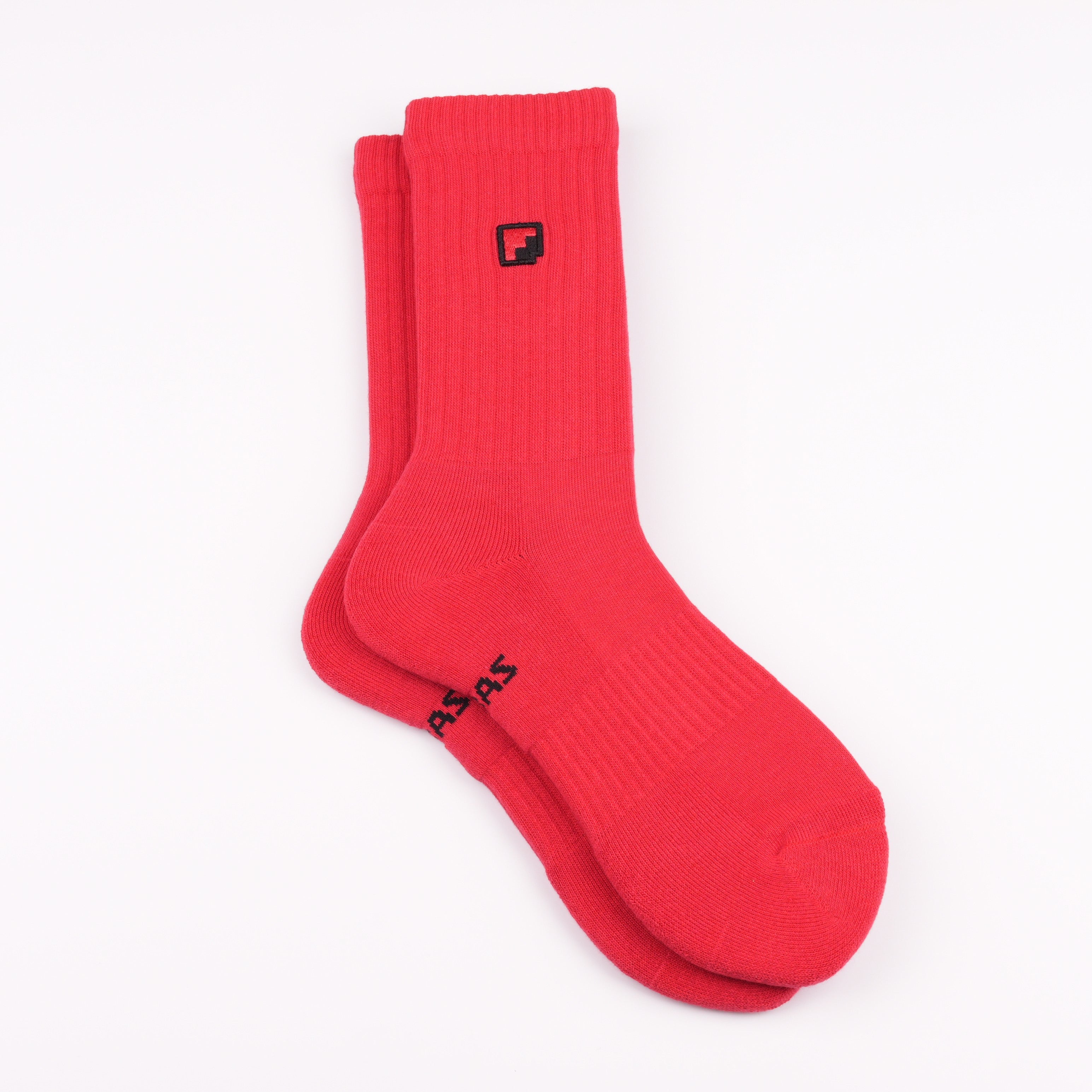 Kırmızı spor çorap - havlu taban darbe emici destek