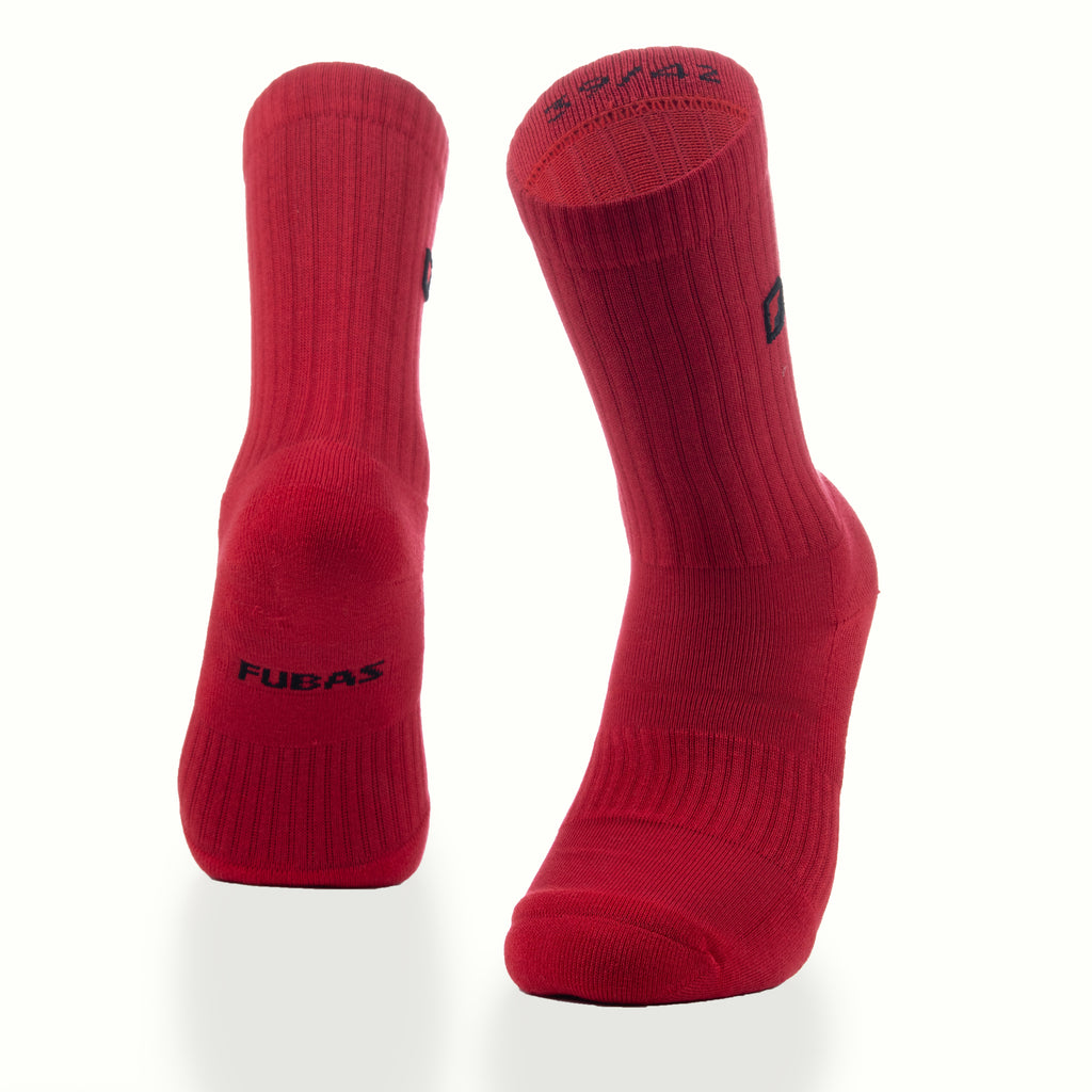 Unisex kırmızı crew çorap - nefes alır pamuklu kumaş