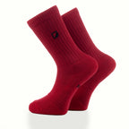 Kırmızı uzun çorap - minimal nakış logo premium tasarım