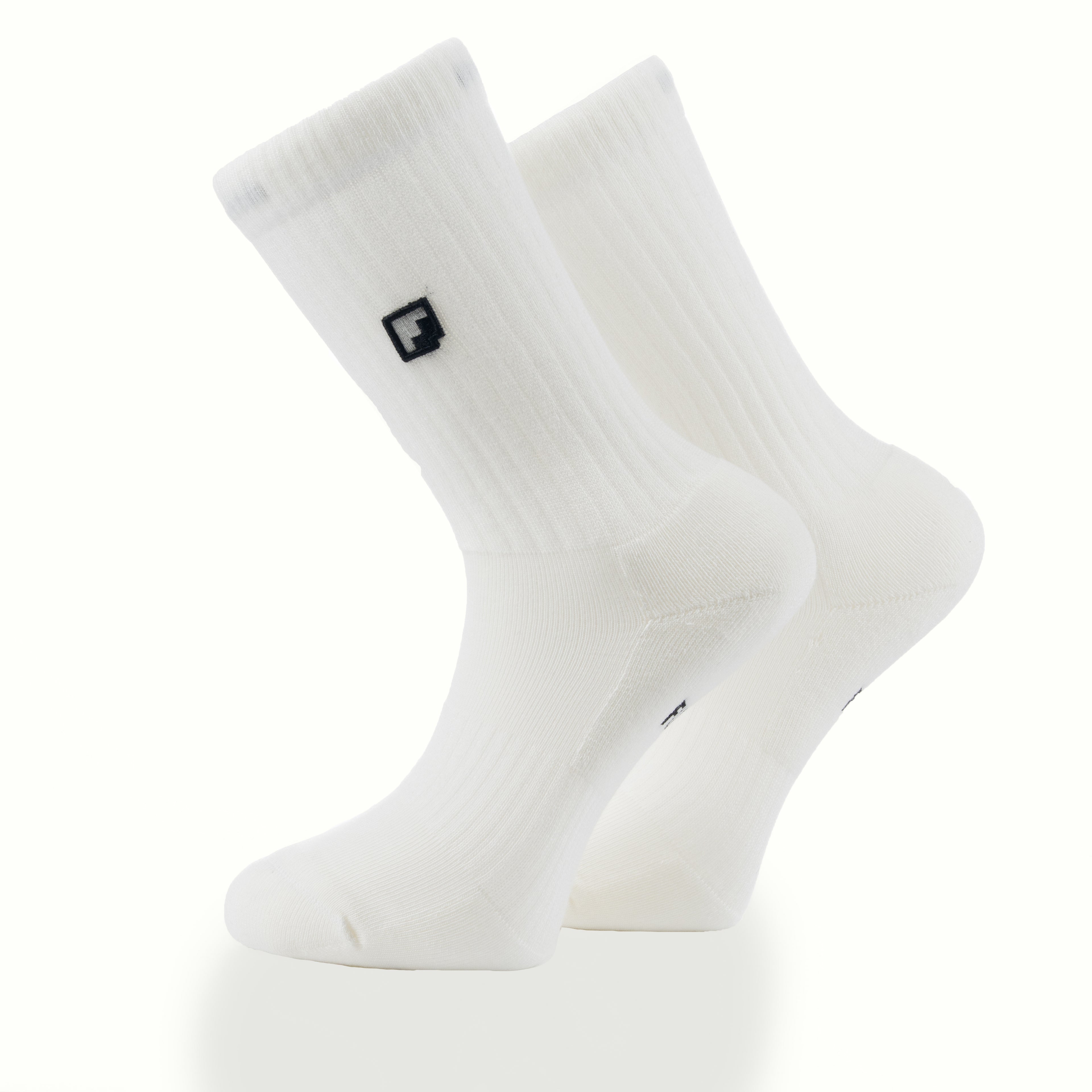 Krem uzun çorap - minimal nakış logo premium tasarım