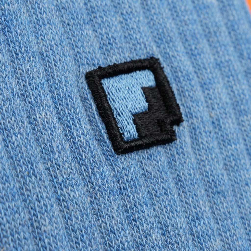 Fubas mavi crew çorap - kaymayan elastik kemer