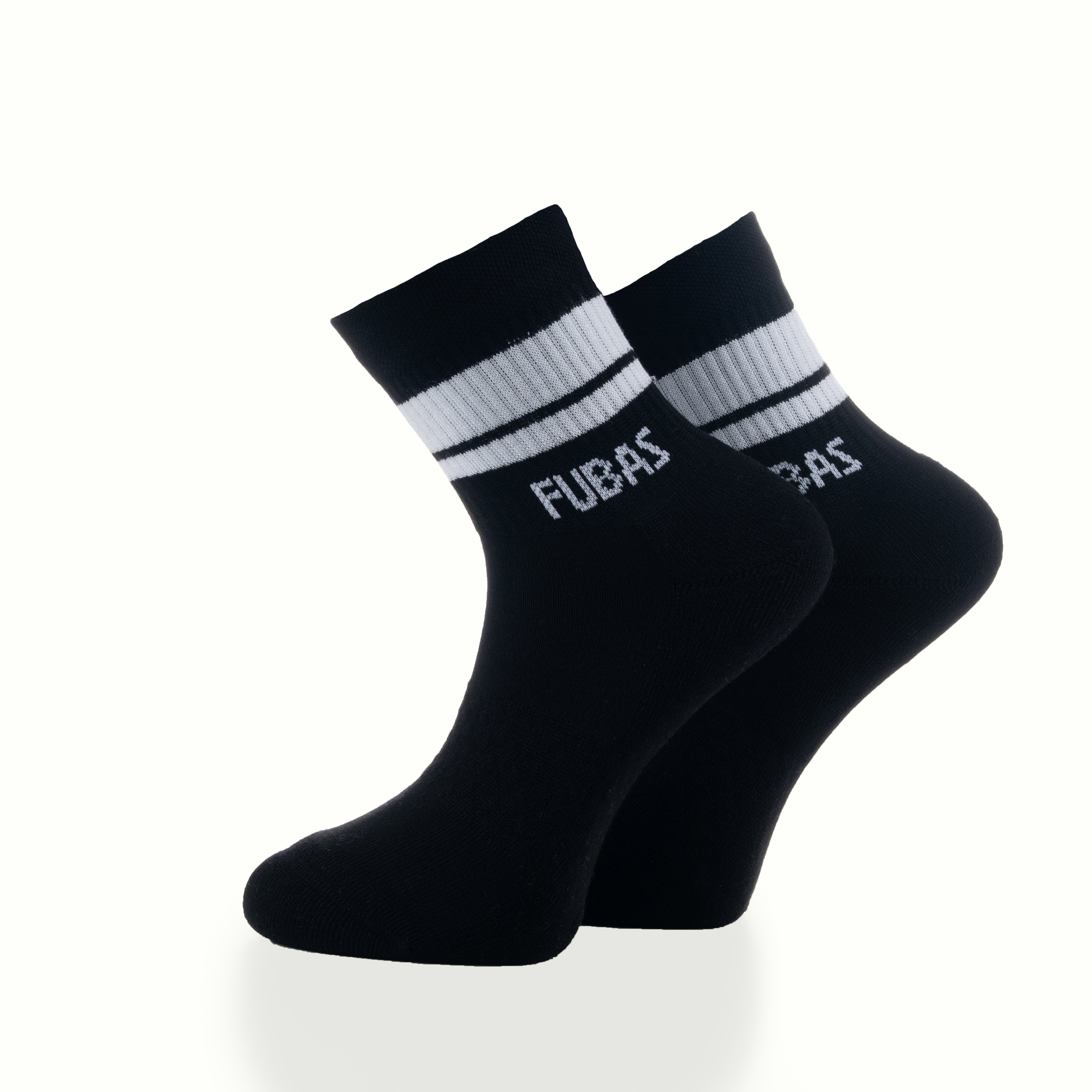 Çizgili icon logo siyah kısa çorap - atletik tasarım