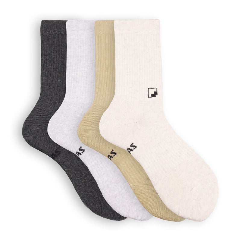 Minimal Logolu Unisex Çorap 4'lü Çorap Seti