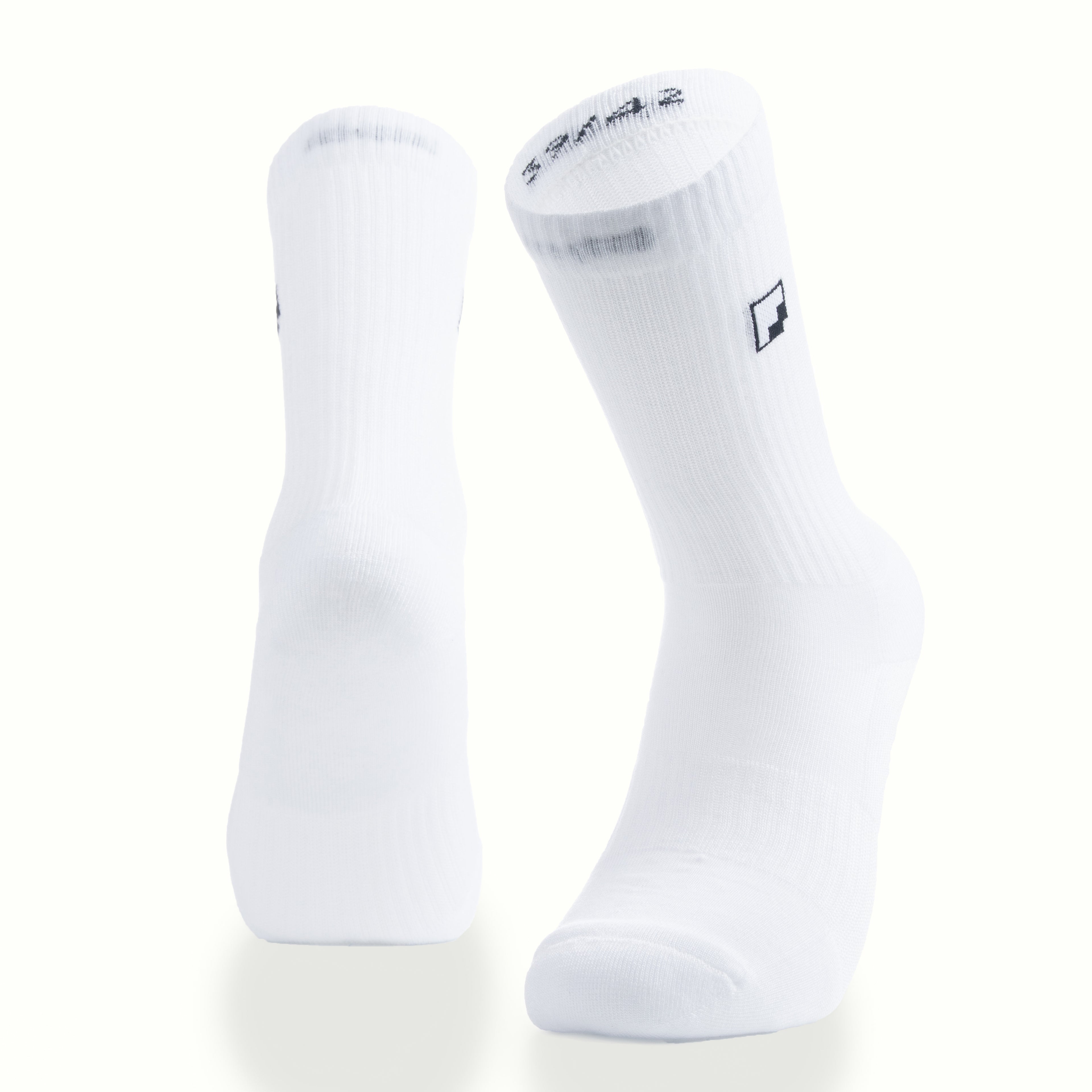 Çift kat örgü beyaz ikonik çorap - dayanıklı uzun ömürlü
