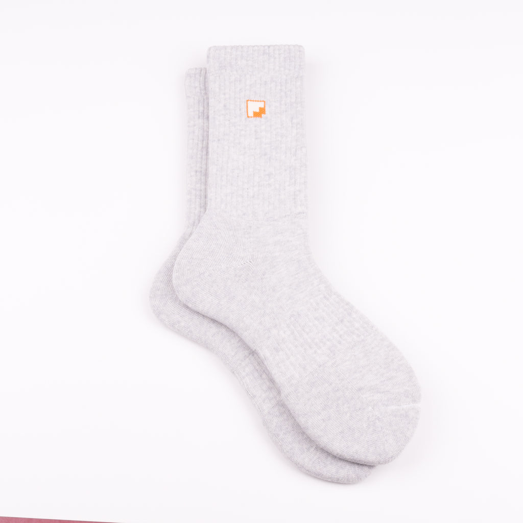 Taban altı  havlu destek gri melanj crew çorap - taban topuk burun havlu