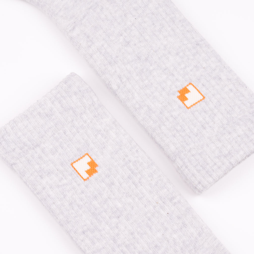 Kaymayan elastik gri melanj pamuklu çorap - stabil kullanım