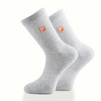 İkonik logo gri melanj unisex çorap - premium tasarım