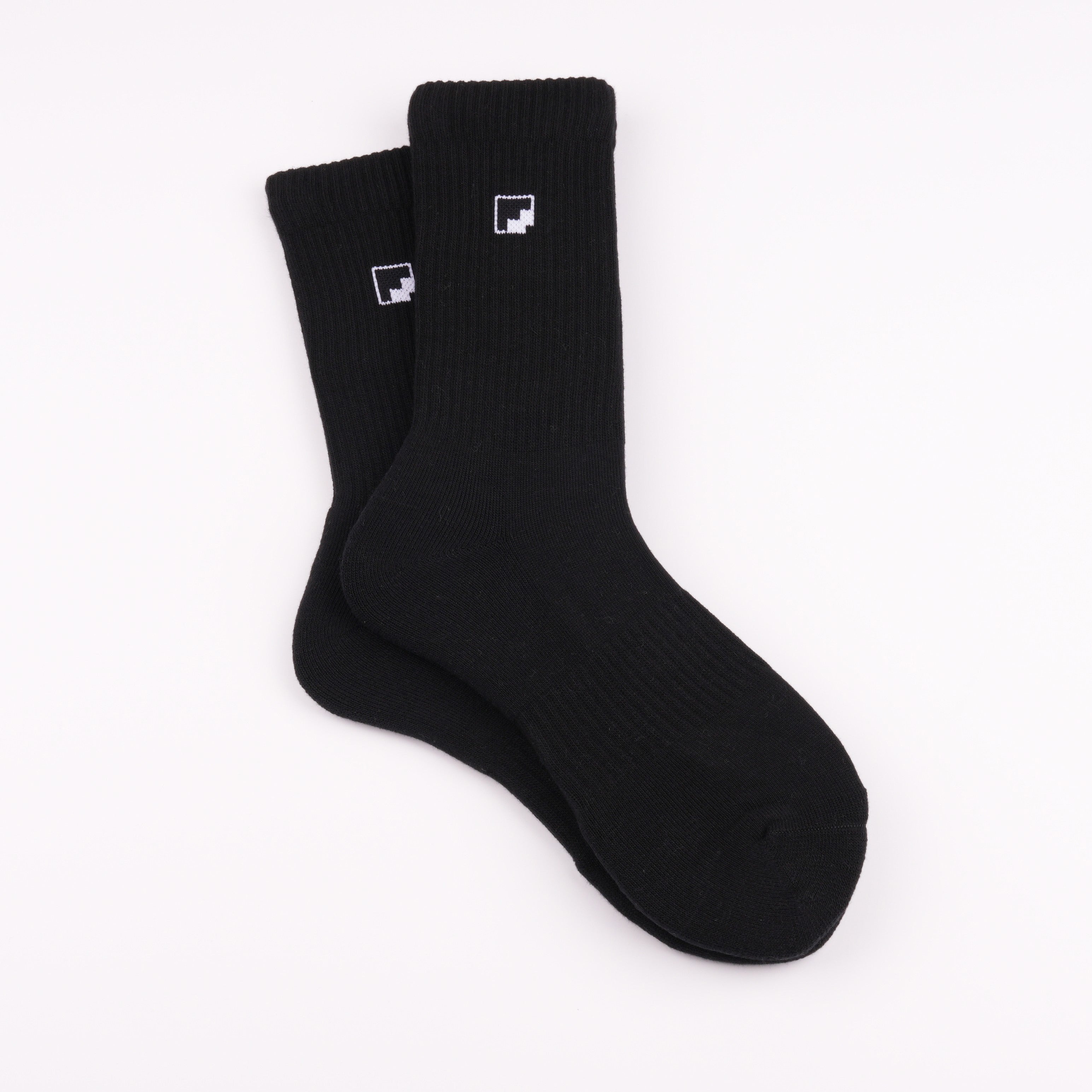 İkonik logo siyah unisex çorap - premium tasarım