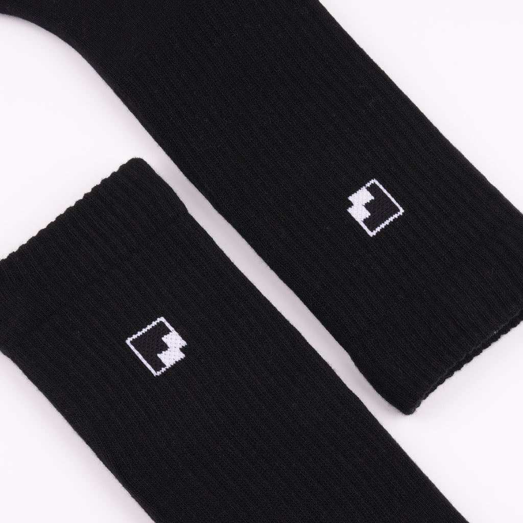 Taban altıhavlu destek siyah crew çorap - taban topuk burun havlu