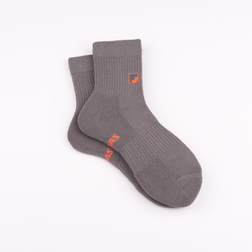 Çift kat örgü gri quarter çorap - dayanıklı uzun ömürlü