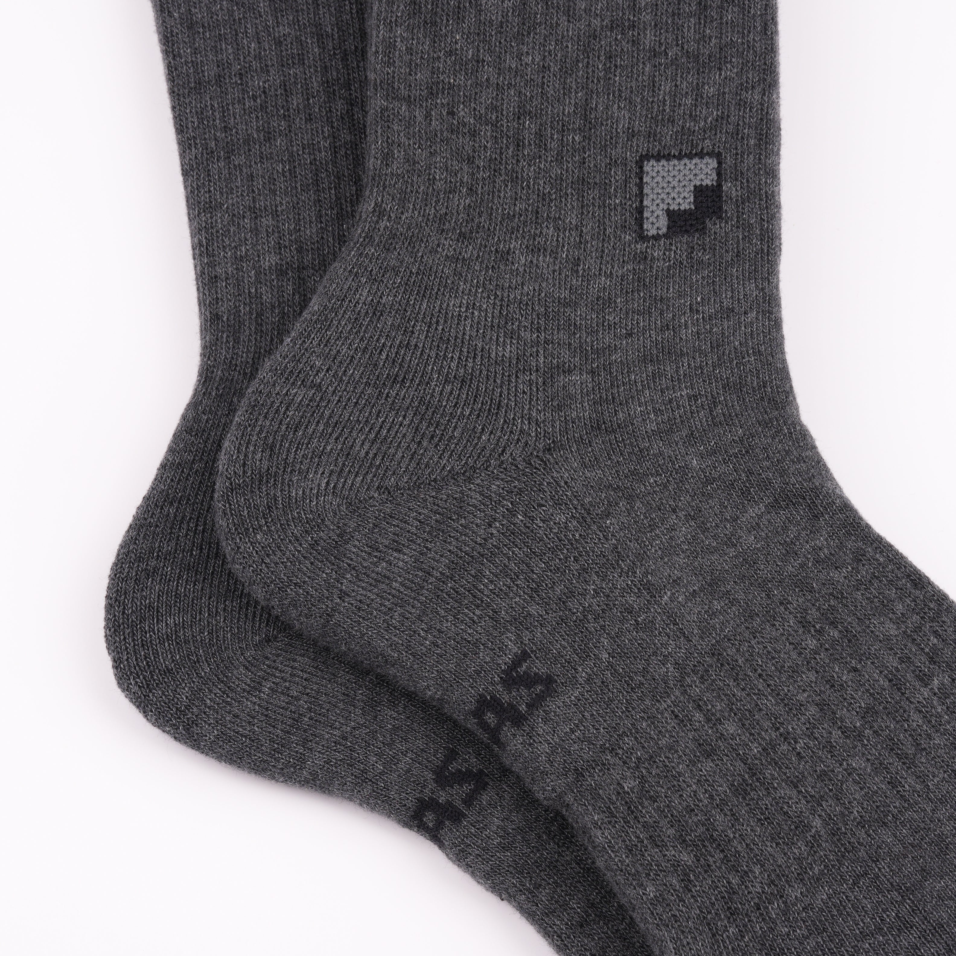 Havlu taban antrasit spor çorap - darbe emici destek