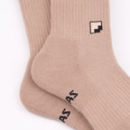 Kaymayan elastik bej crew çorap - stabil kullanım