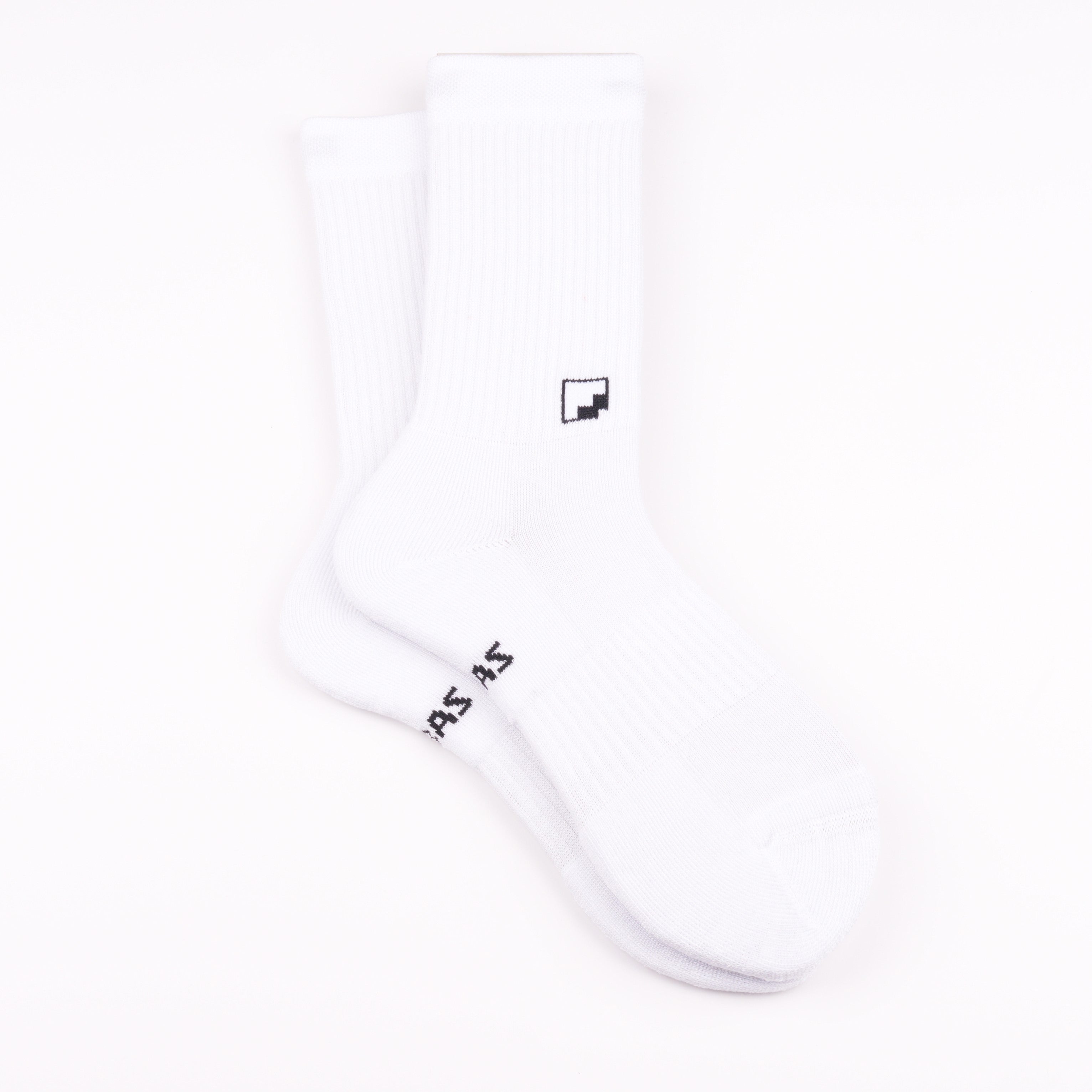 Çift kat örgü beyaz crew çorap - dayanıklı uzun ömürlü