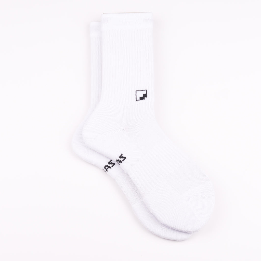 Havlu taban beyaz spor çorap - darbe emici destek