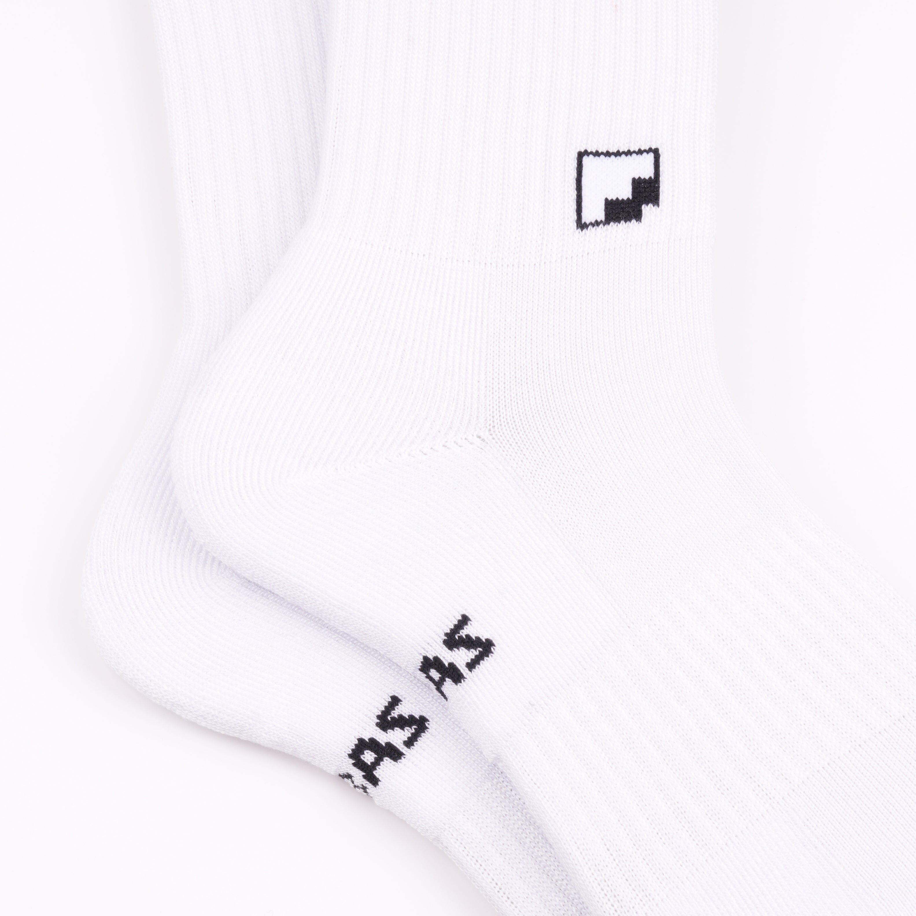 Kaymayan elastik beyaz crew çorap - stabil kullanım