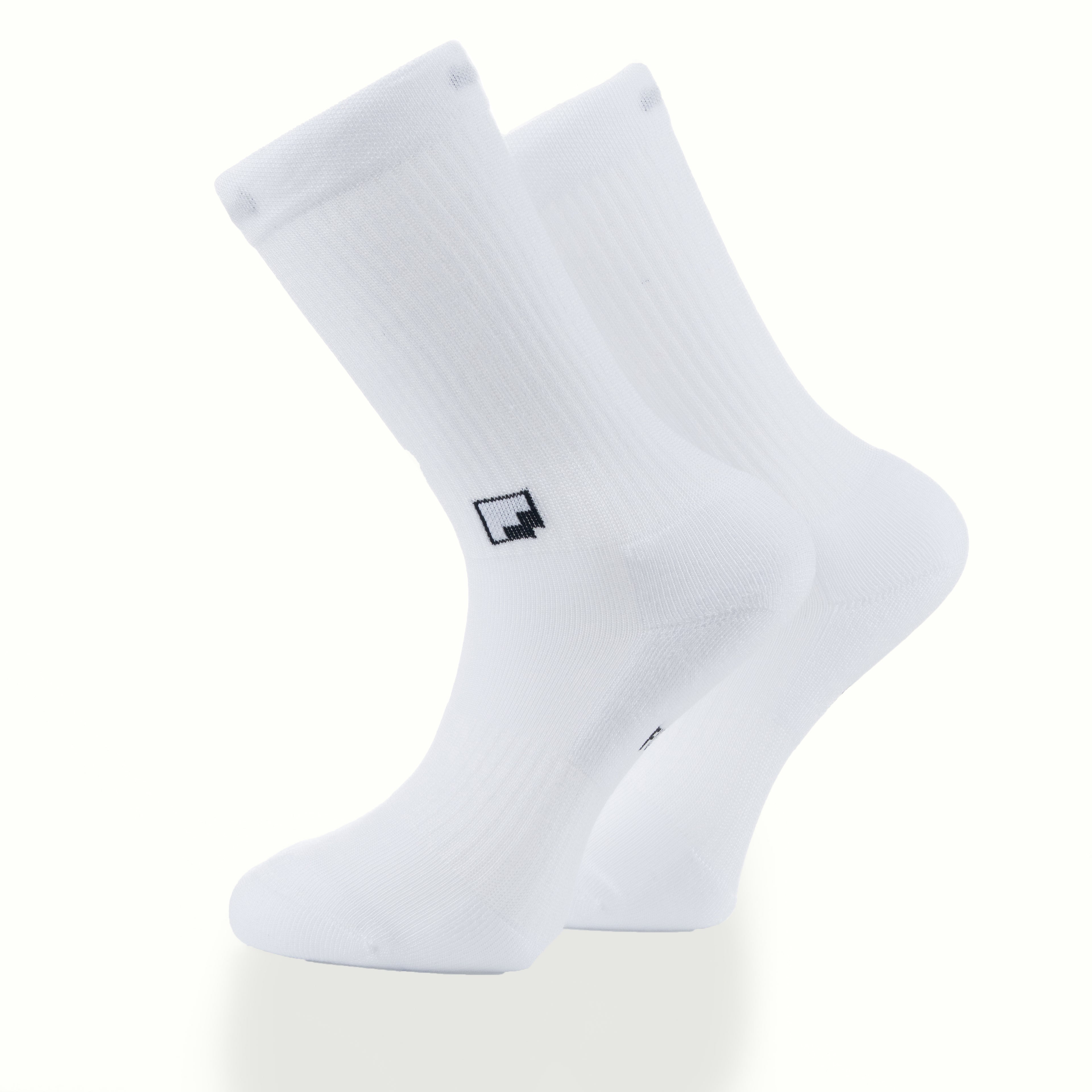 Minimal logo beyaz unisex çorap - premium tasarım