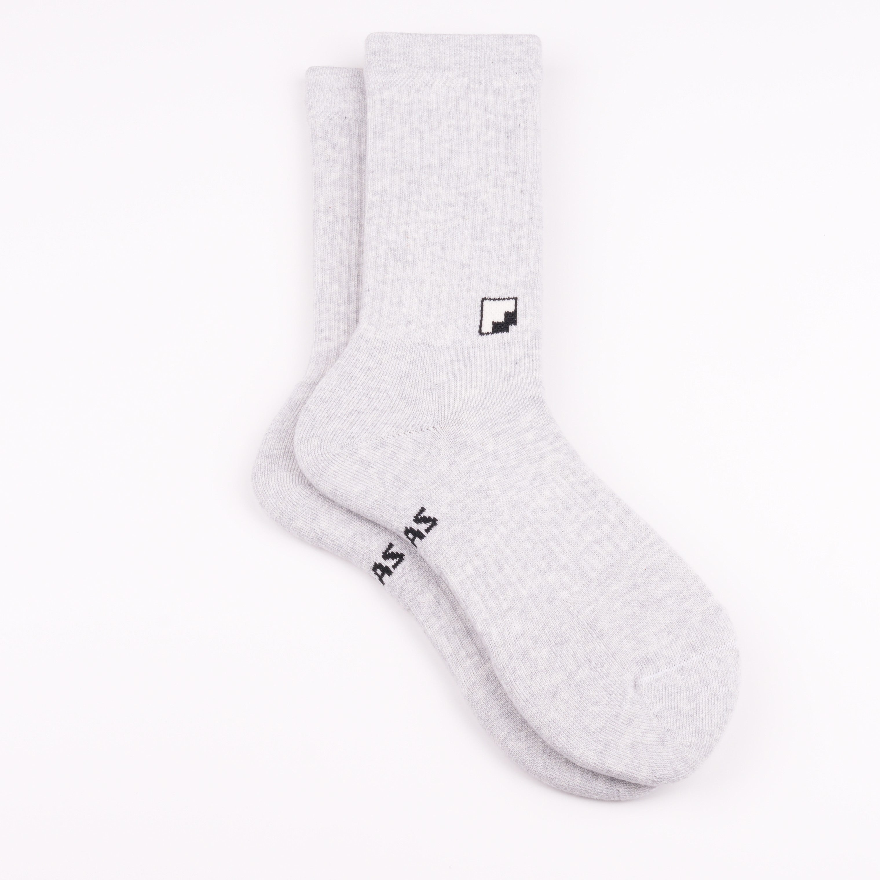 Havlu taban gri melanj spor çorap - darbe emici destek