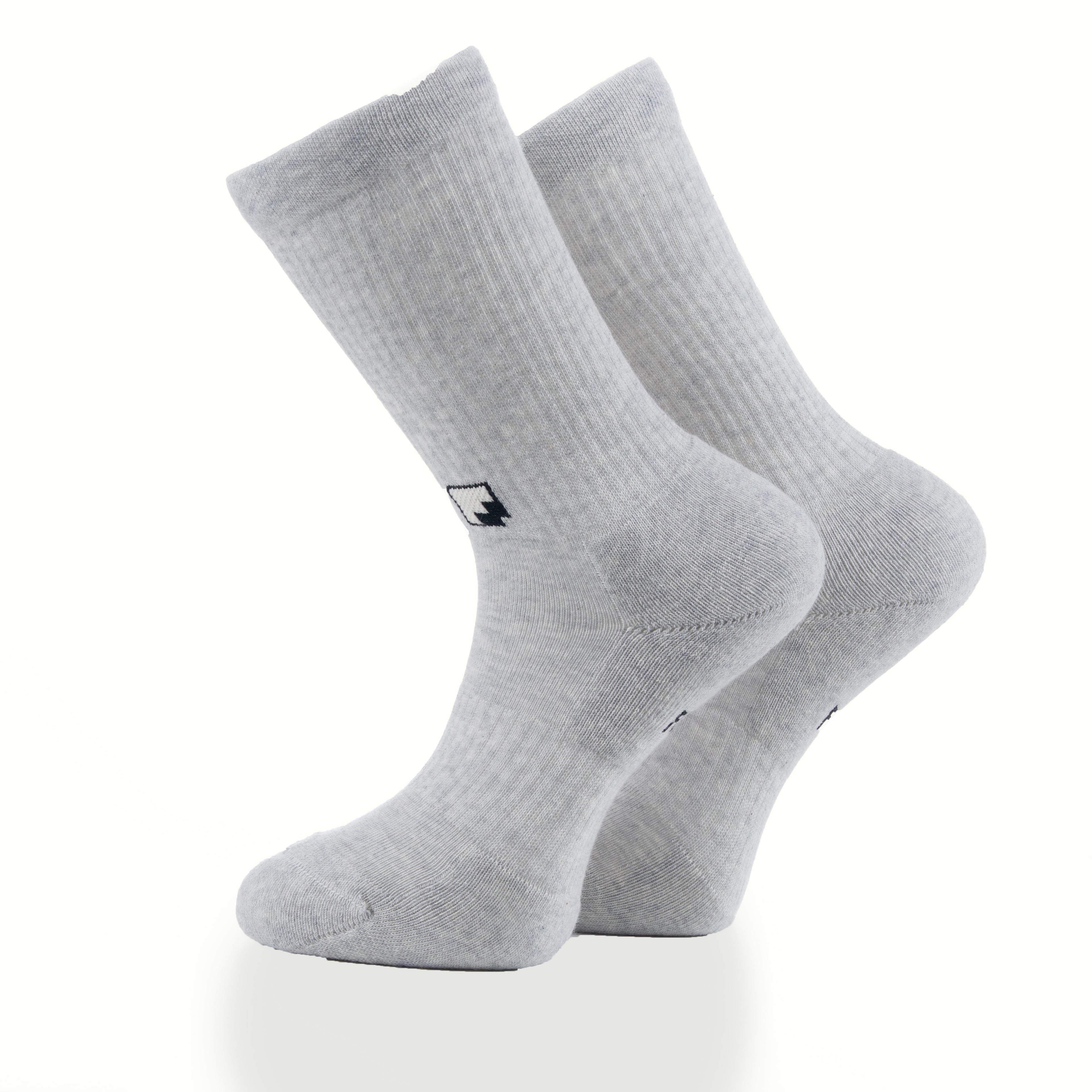 Minimal logo gri melanj unisex çorap - premium tasarım