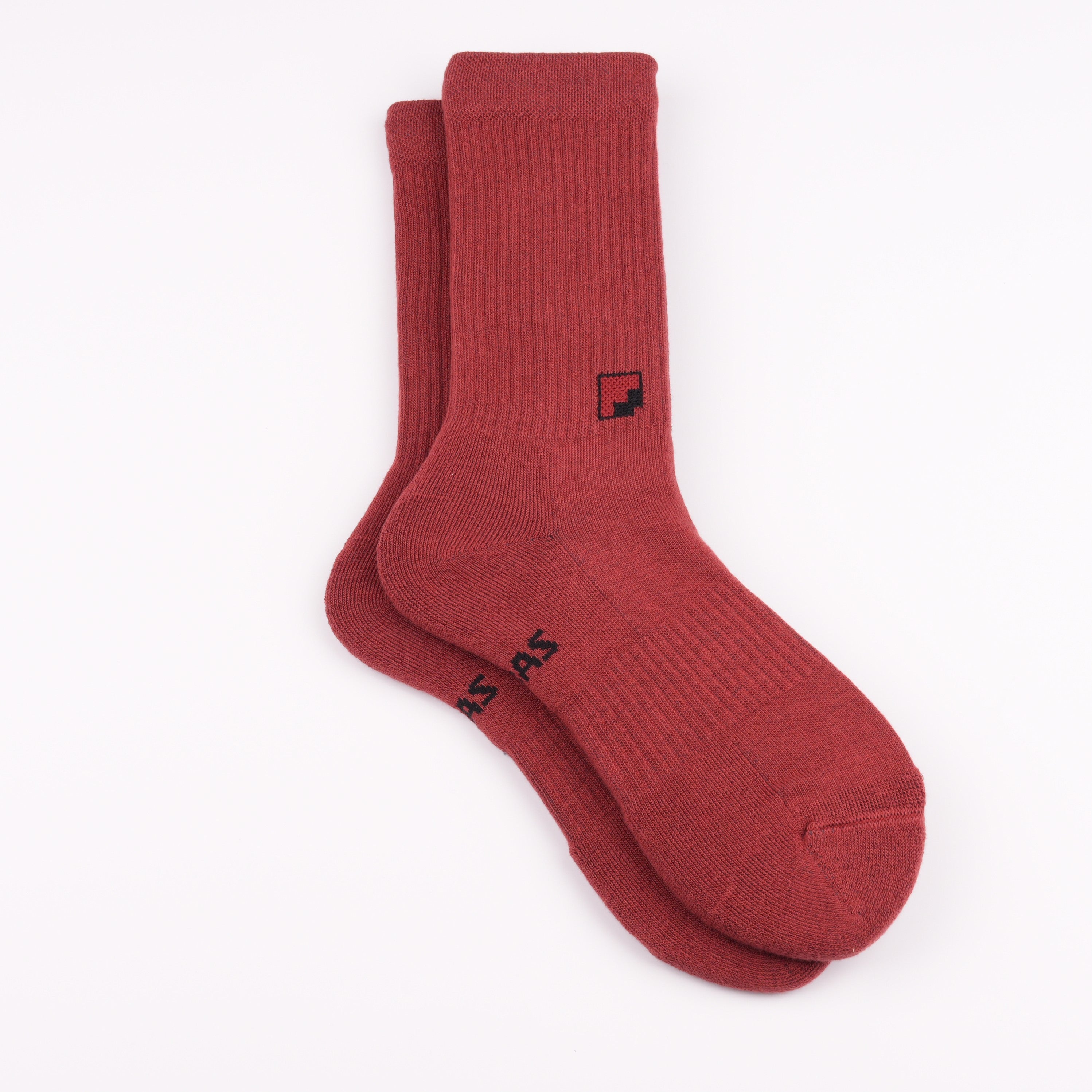 Kaymayan elastik kahverengi crew çorap - stabil kullanım