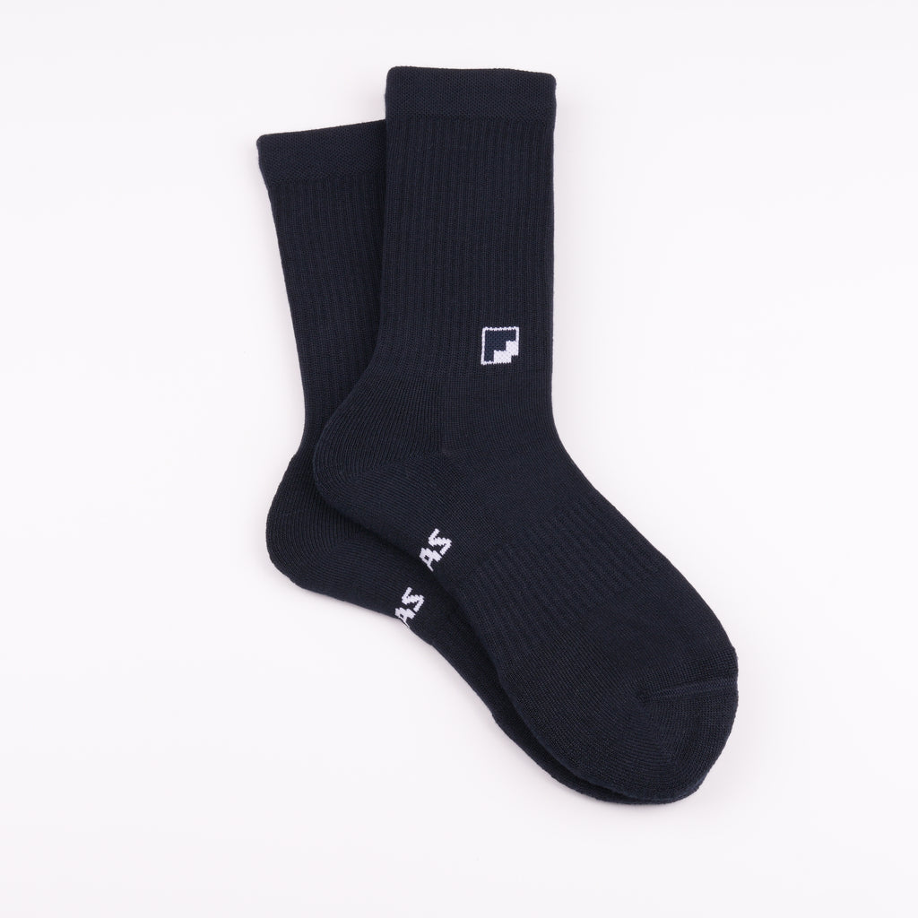 Havlu taban lacivert spor çorap - darbe emici destek