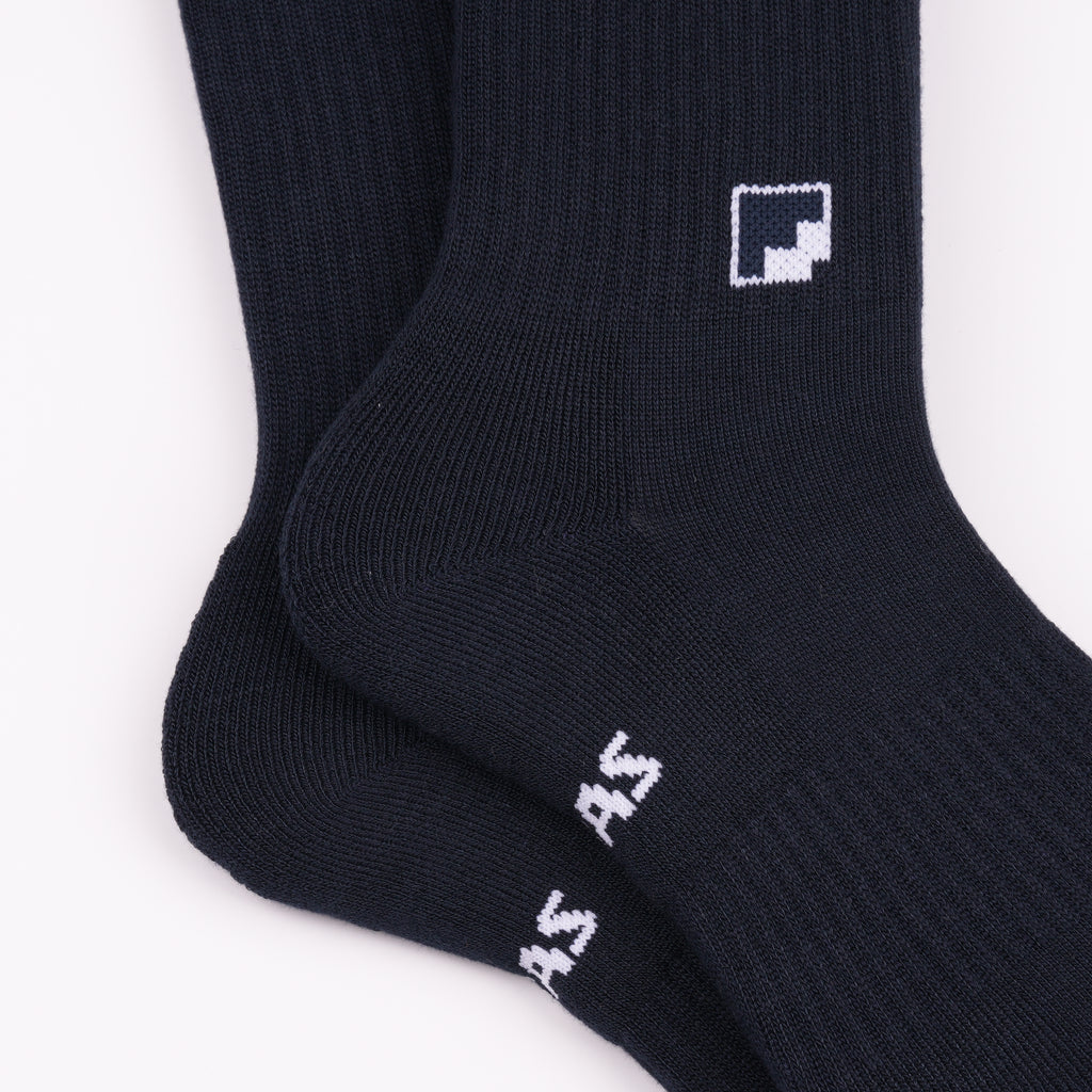 Kaymayan elastik lacivert crew çorap - stabil kullanım