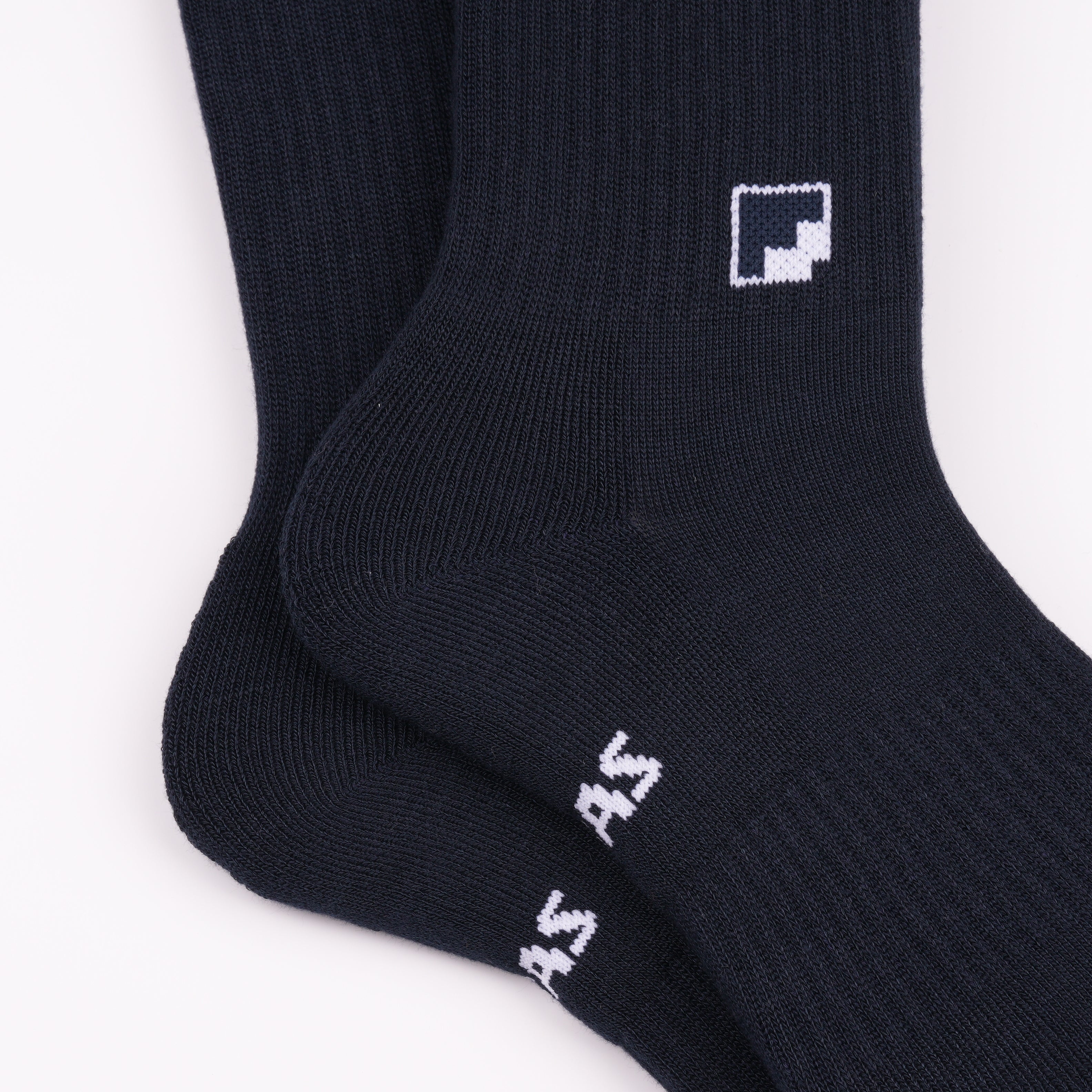 Kaymayan elastik lacivert crew çorap - stabil kullanım