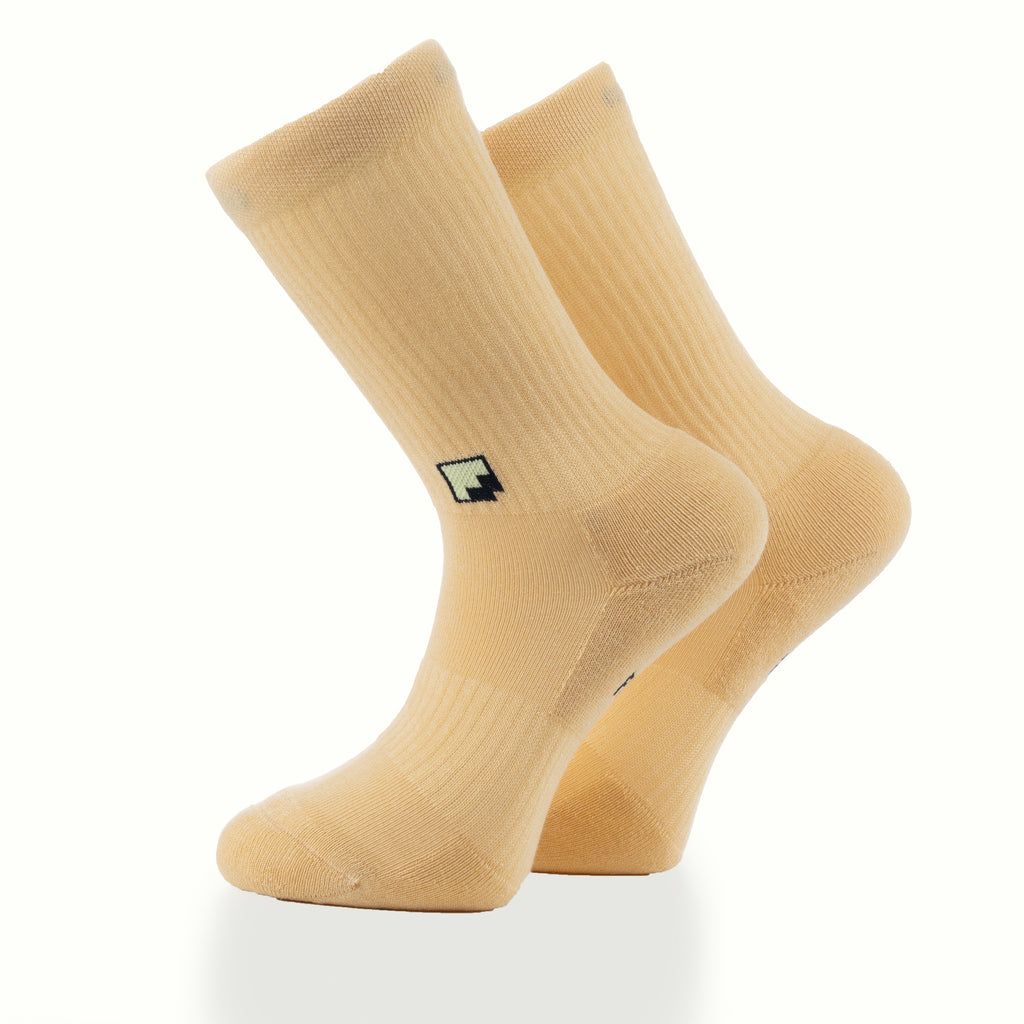 Dikişsiz burun sarı pamuklu çorap - konfor teknolojisi