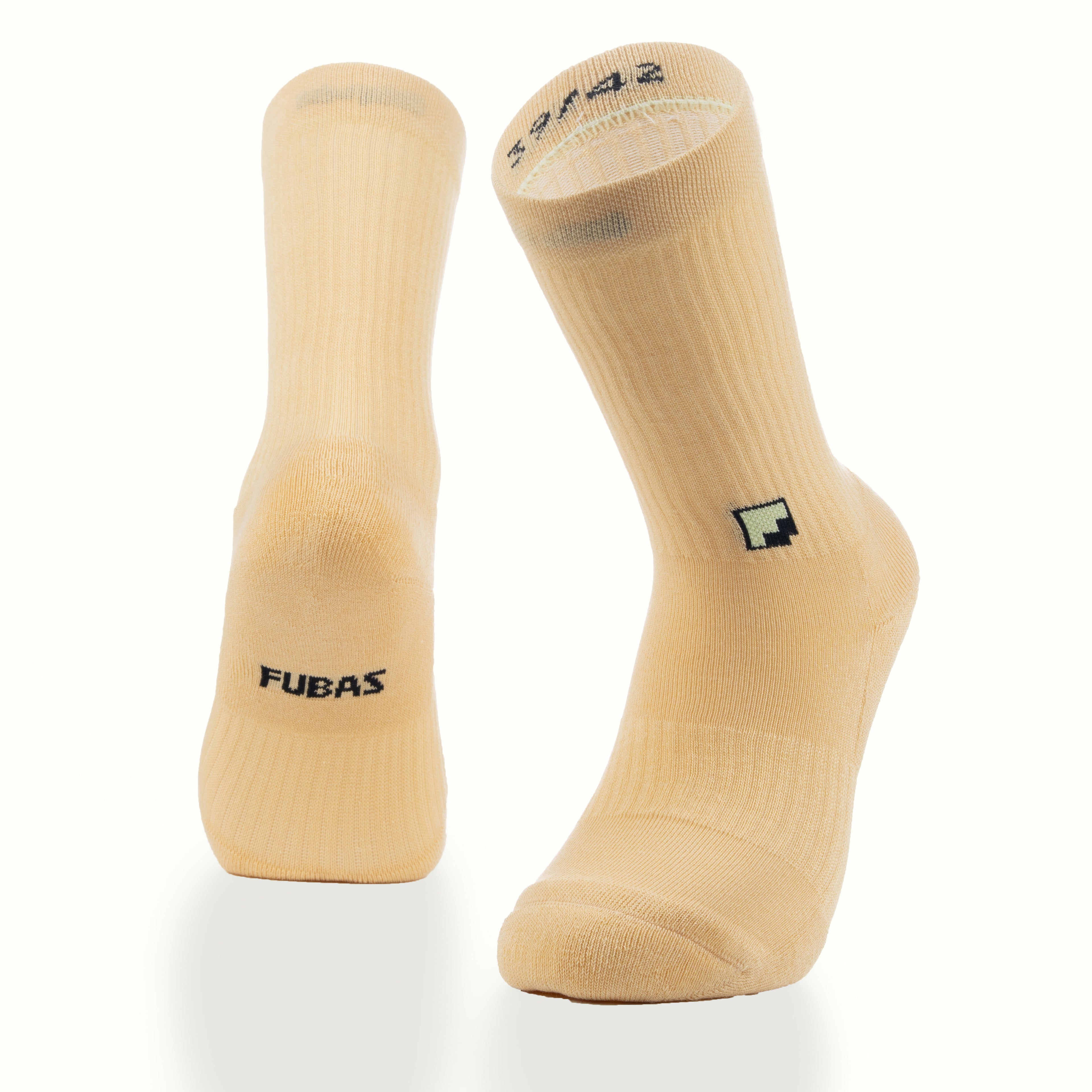 Çift kat örgü sarı crew çorap - dayanıklı uzun ömürlü