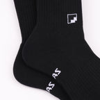 Kaymayan elastik siyah crew çorap - stabil kullanım