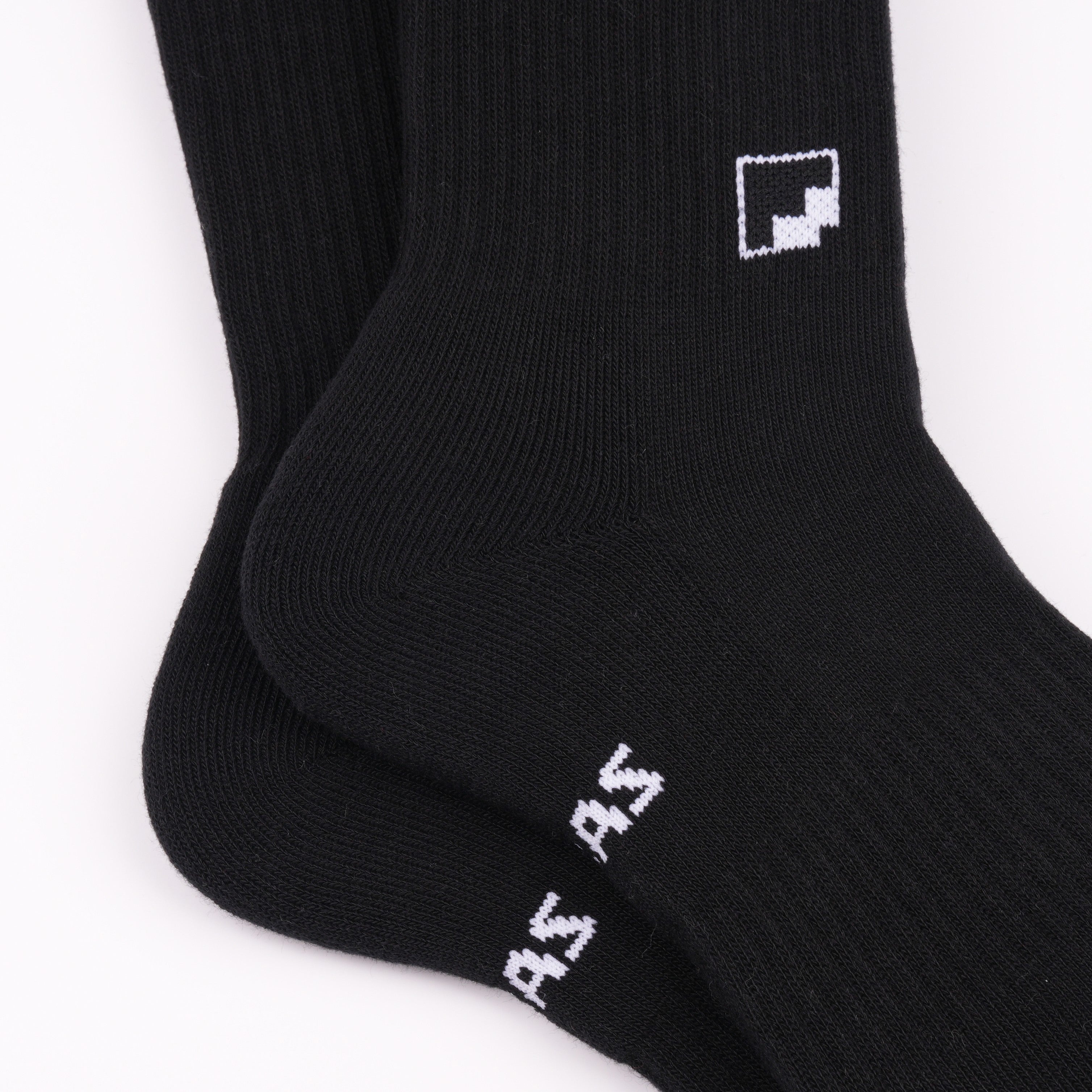 Kaymayan elastik siyah crew çorap - stabil kullanım