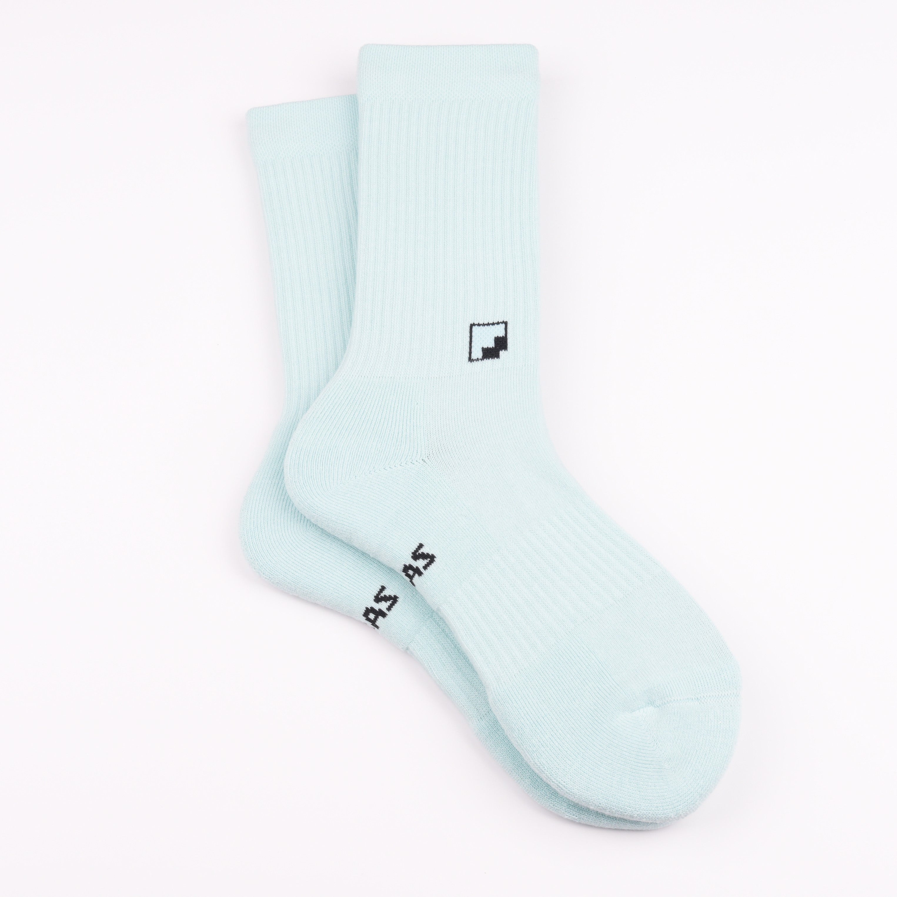Kaymayan elastik turkuaz crew çorap - stabil kullanım