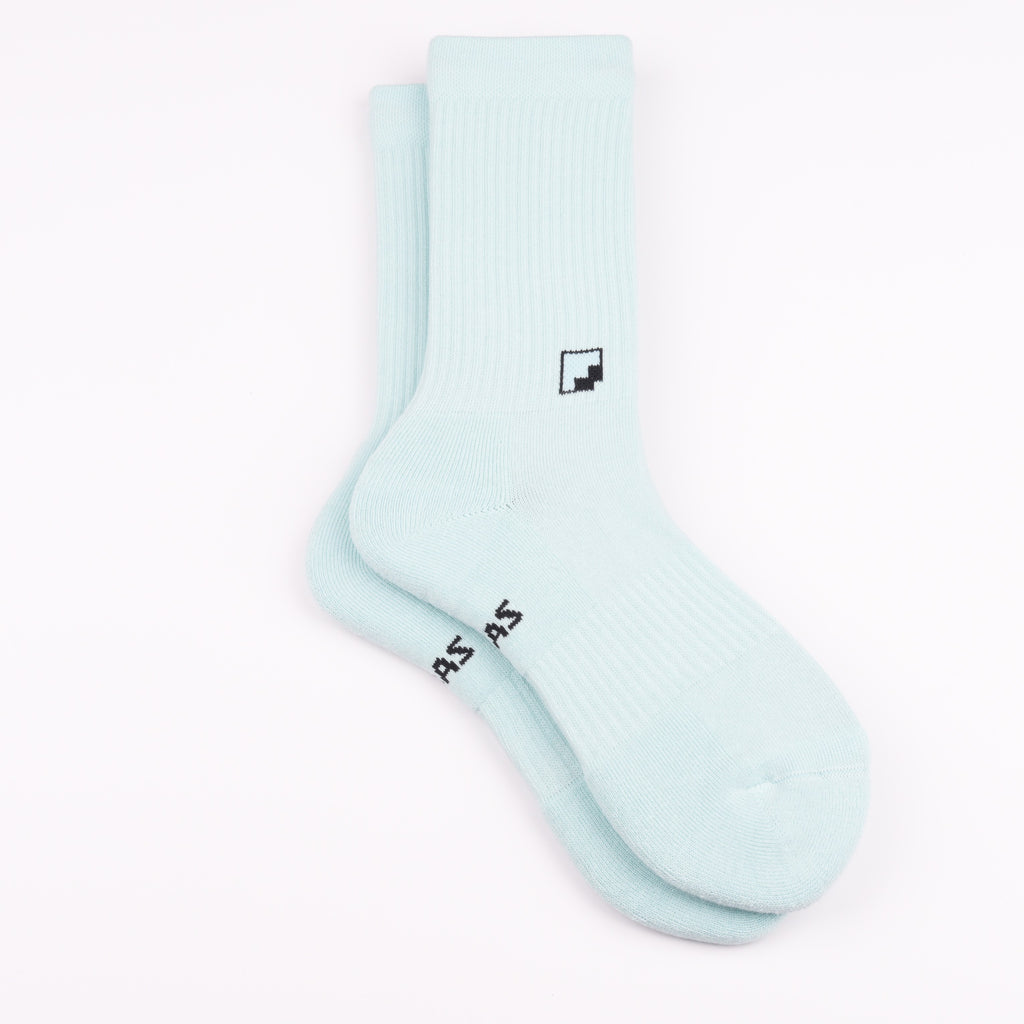 Minimal logo turkuaz unisex çorap - premium tasarım