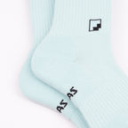 Çift kat örgü turkuaz crew çorap - dayanıklı uzun ömürlü
