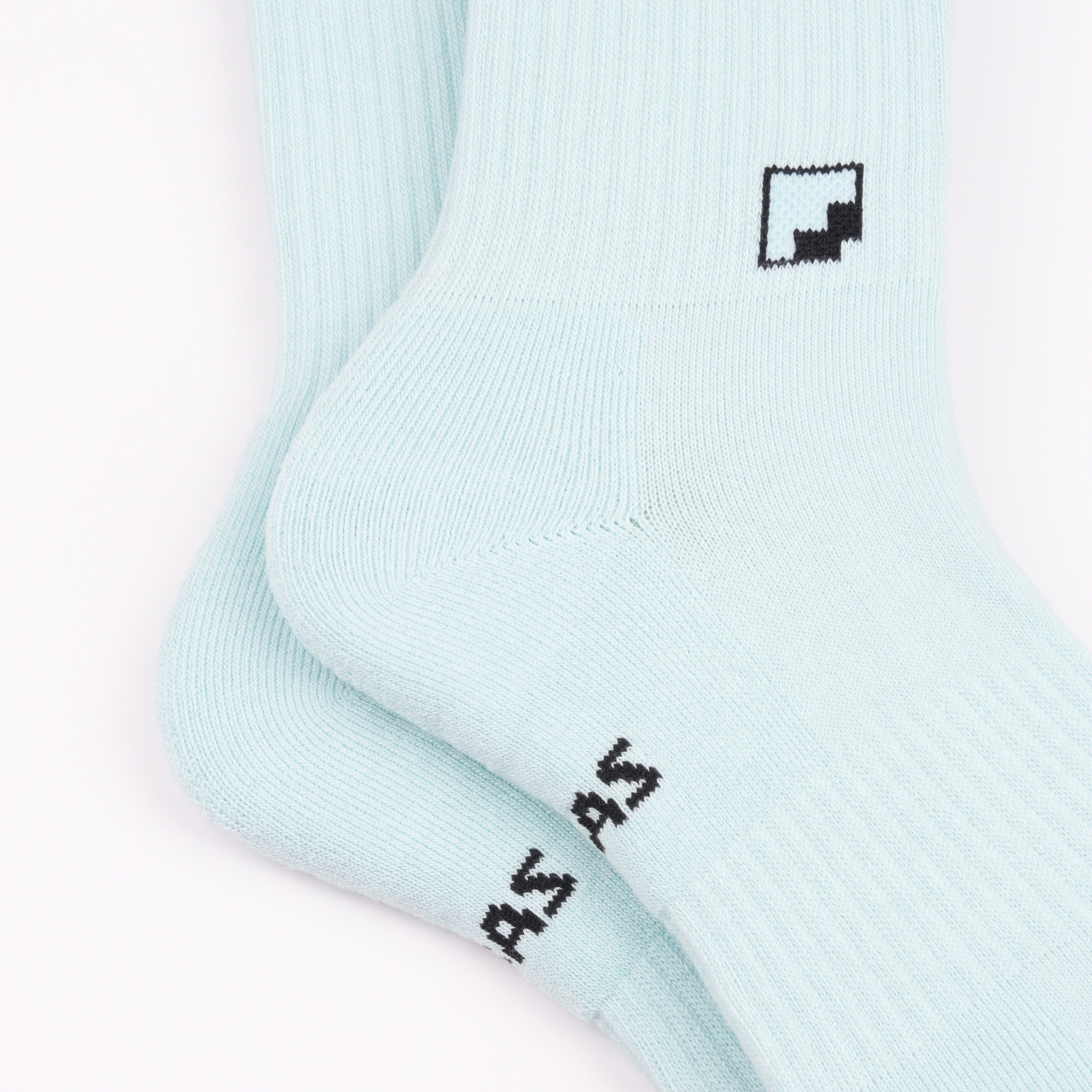 Çift kat örgü turkuaz crew çorap - dayanıklı uzun ömürlü