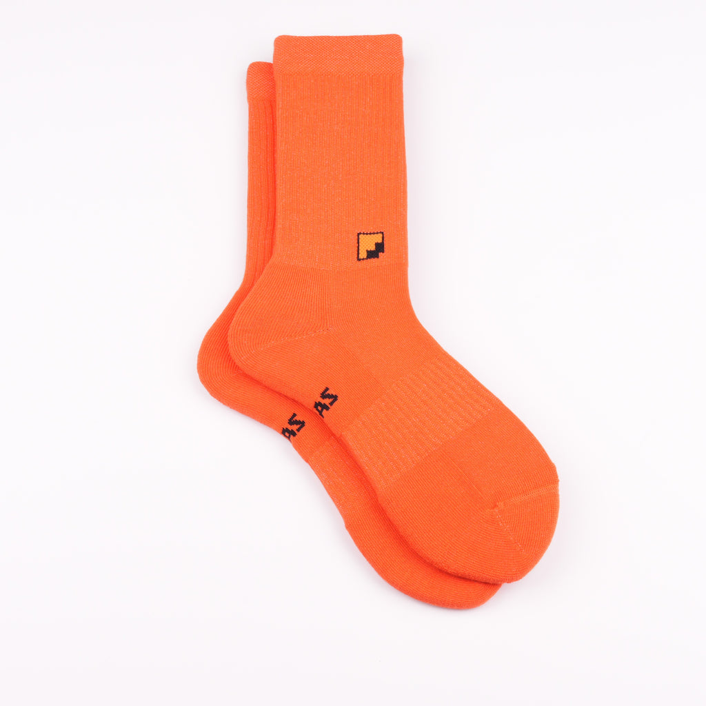 Çift kat örgü turuncu crew çorap - dayanıklı uzun ömürlü