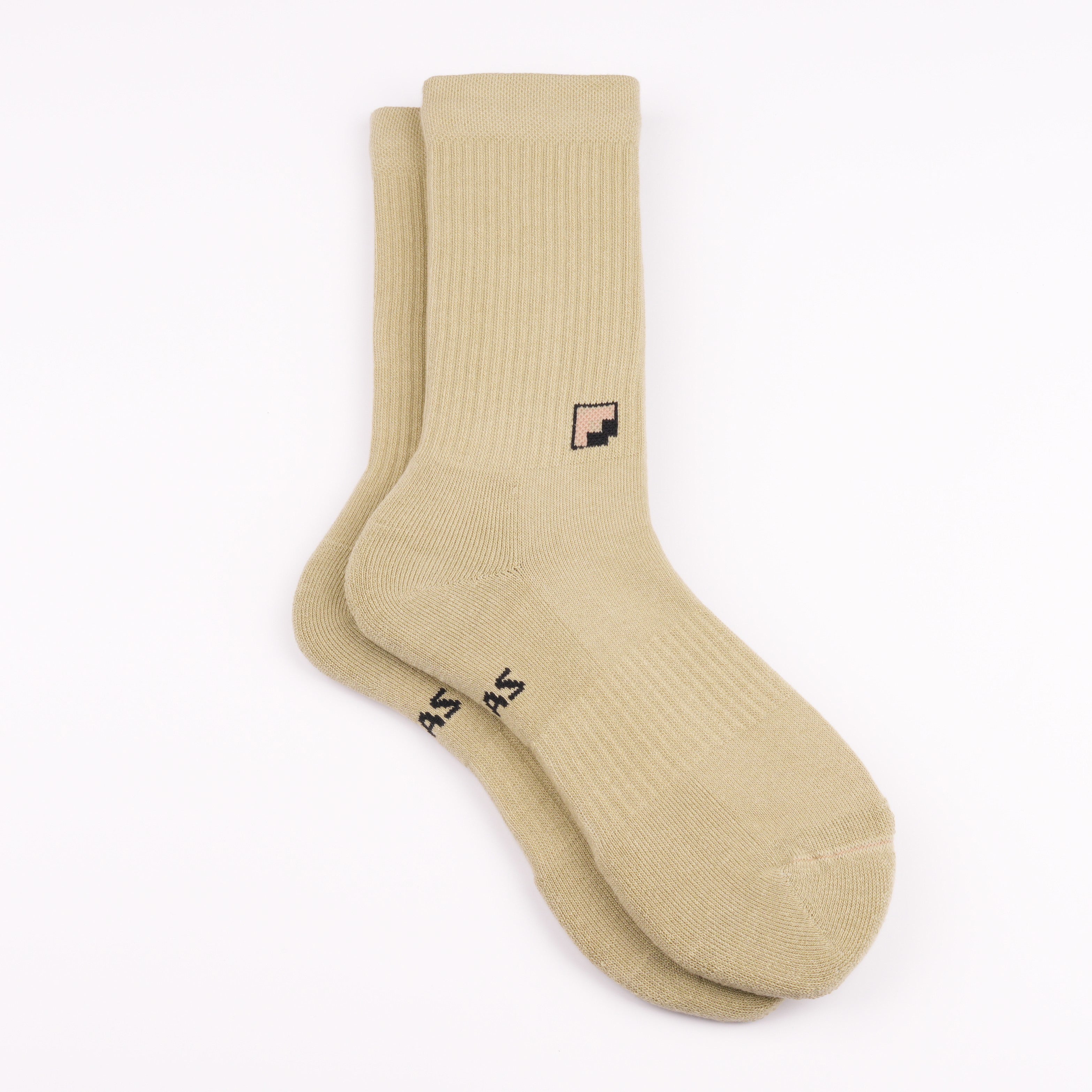 Havlu taban yeşil spor çorap - darbe emici destek