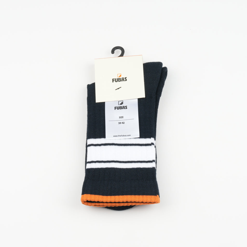 Vintage lacivert crew çorap - klasik spor çorap deseni